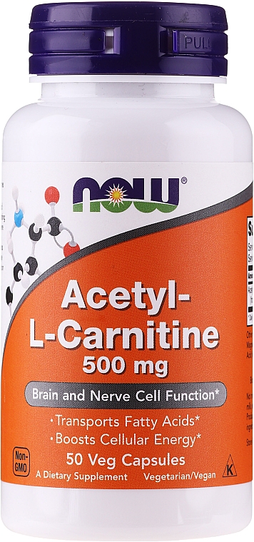 Acetylokarnityna w kapsułkach - Now Foods Acetyl-L Carnitine — Zdjęcie N1