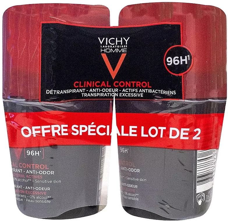 Zestaw - Vichy Homme Clinical Control Deperspirant 96H (deo/roll/2x50ml) — Zdjęcie N1