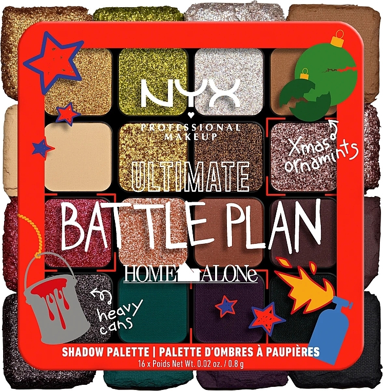 Paleta cieni do powiek, 16 odcieni - NYX Professional Makeup Home Alone Ultimate Battle Plan Shadow Palette — Zdjęcie N4