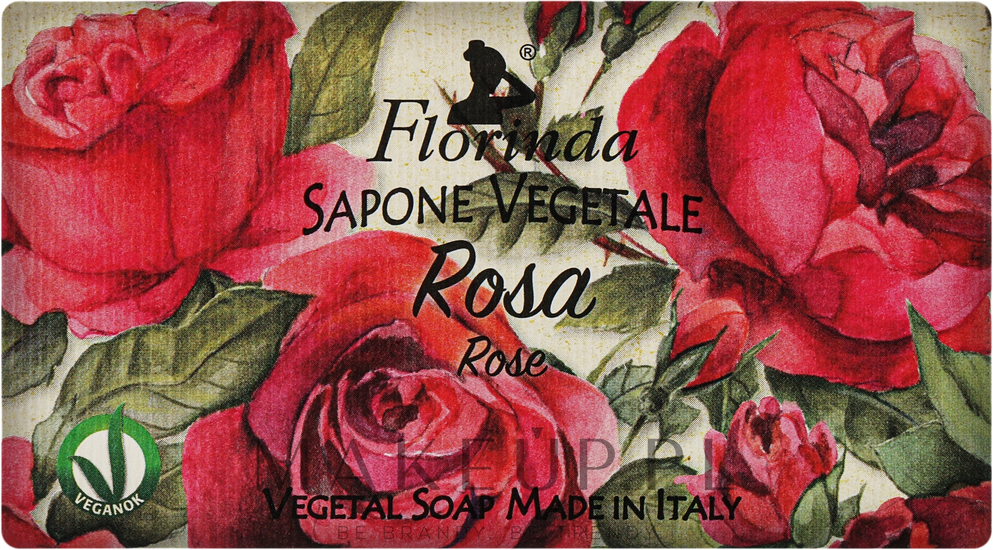 Mydło naturalne w kostce Róża - Florinda Sapone Vegetale Rose — Zdjęcie 100 g
