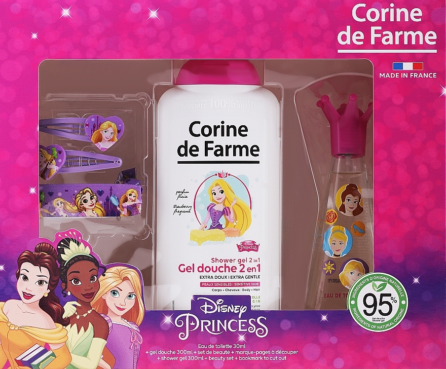 PRZECENA! Corine de Farme Princess - Zestaw (edt 30 ml + sh/gel 300 ml + accessories) * — Zdjęcie N2