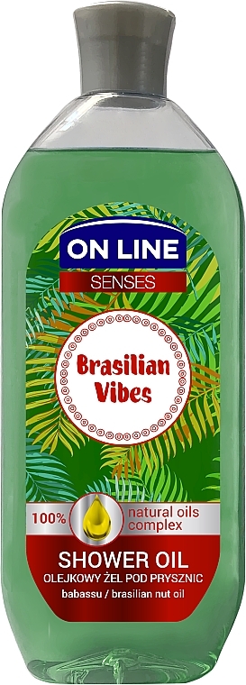 Olejkowy żel pod prysznic z olejem babassu i ekstraktem z guarany - On Line Senses Brasilian Vibes — Zdjęcie N1