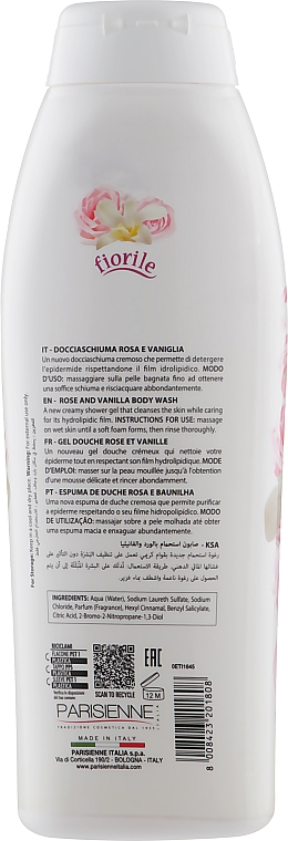 Żel pod prysznic róża i wanilia - Parisienne Italia Fiorile Body Wash Rose And Vanilla — Zdjęcie N2