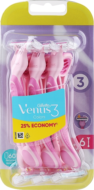 Maszynki do golenia, 6 szt. - Gillette Simply Venus 3 Plus Pink