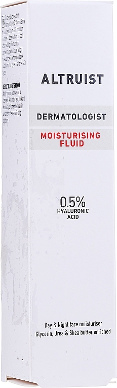 PRZECENA! Nawilżający płyn do twarzy z kwasem hialuronowym - Altruist Dermatologist Moisturising Fluid 0.5% Hyaluronic Acid * — Zdjęcie N2