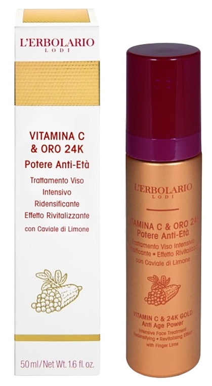 Emulsja do twarzy z witaminą C i 24-karatowym złotem - L'Erbolario Vitamin C And 24K Gold Anti Age Power  — Zdjęcie N1