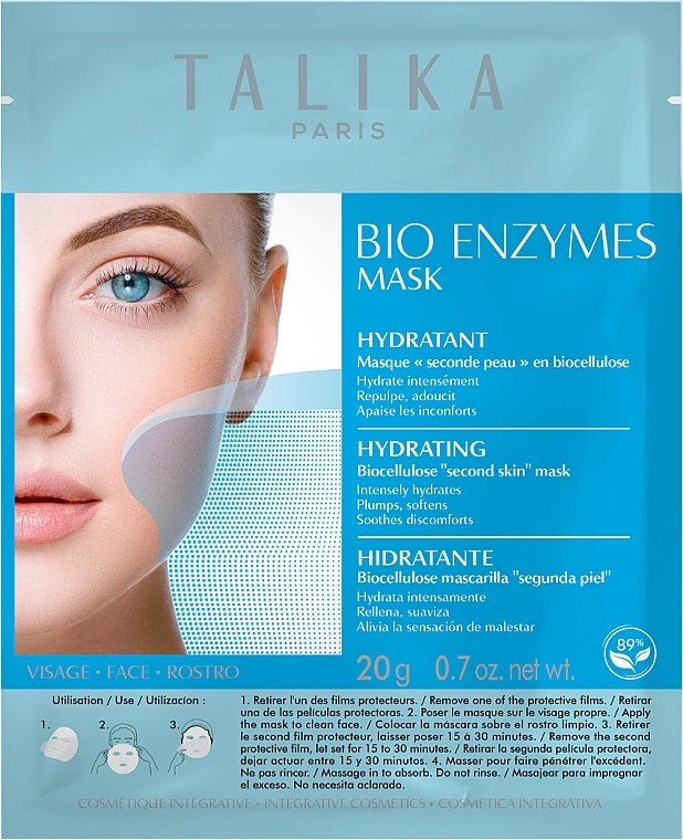 Nawilżająca maska bioenzymatyczna na tkaninie do twarzy - Talika Bio Enzymes Hydrating Mask — Zdjęcie N1