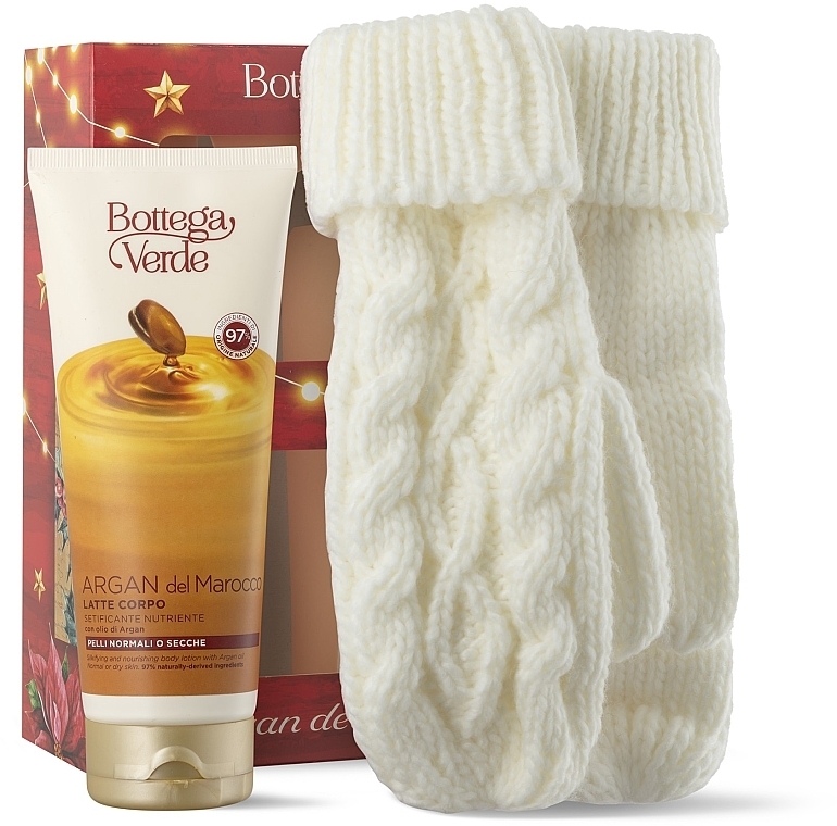 Zestaw - Bottega Verde Argan Del Marocco (b/lot/200ml + mittens) — Zdjęcie N1