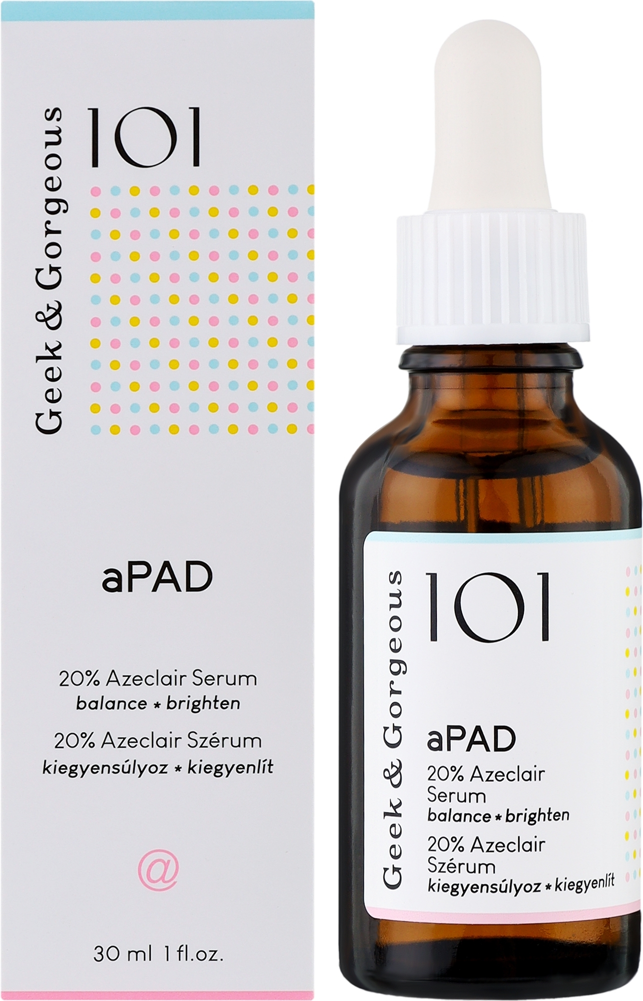 Rozjaśniające serum z azeloglicyną (20% Azeclair TM) - Geek & Gorgeous APad 20% Azeclair Acid Serum — Zdjęcie 30 ml