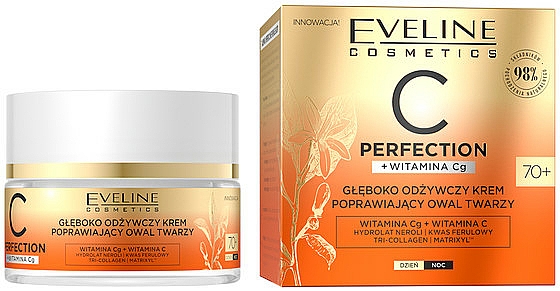 Silnie odżywczy krem poprawiający jędrność skóry 70+ - Eveline Cosmetics C Perfection Nourishing Cream That Improves Skin Firmness — Zdjęcie N1