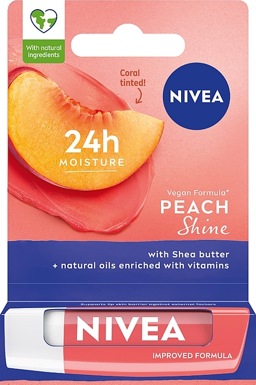 Pielęgnująca pomadka do ust Brzoskwinia - NIVEA Lip Care Peach Shine Lip Balm — Zdjęcie N1