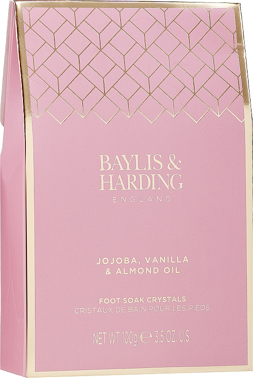 Zestaw - Baylis & Harding Jojoba, Vanilla & Almond Oil (f/lot/140ml + bath/salt/100g + slippers) — Zdjęcie N3