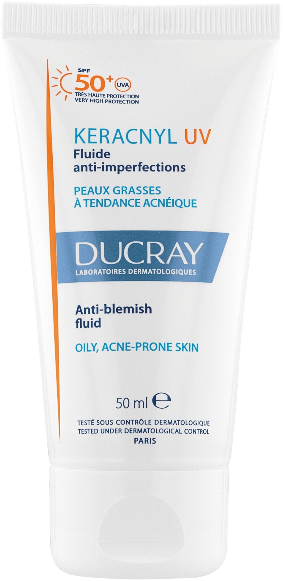 Fluid przeciw niedoskonałościom do twarzy - Ducray Keracnyl UV Anti Blemish Fluid SPF50+ — Zdjęcie 50 ml