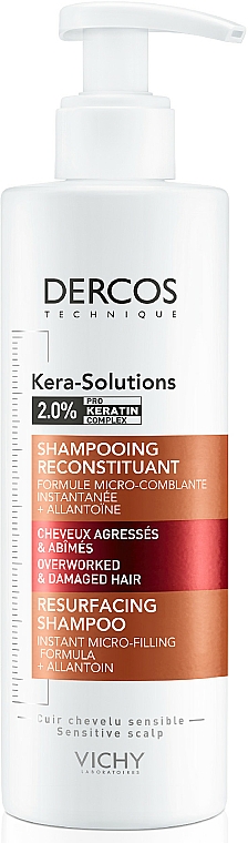 Szampon rekonstruujący strukturę suchych i zniszczonych włosów - Vichy Dercos Kera-Solutions Shampooing Reconstituant — Zdjęcie N1