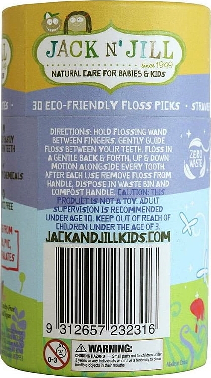 Nić dentystyczna dla dzieci Truskawka - Jack N' Jill Kids Fairy Floss Strawbery Flavour — Zdjęcie N2