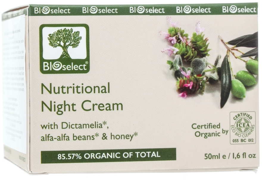 Krem przeciwzmarszczkowy z dictamellą, olejem z awokado i miodem - BIOselect Nutritional Night Cream — Zdjęcie N1