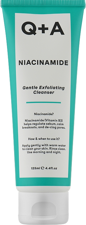Złuszczający żel oczyszczający do twarzy - Q+A Niacinamide Gentle Exfoliating Cleanser