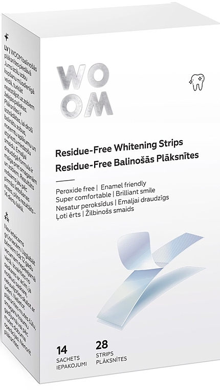 Paski wybielające zęby - Woom Residue-Free Whitening Strips — Zdjęcie N1