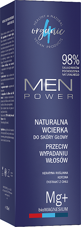 Naturalny balsam wzmacniający skórę głowy i włosy - 4Organic Men Power — Zdjęcie N2