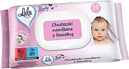 Kup Chusteczki nawilżane dla niemowląt z bawełną, 50 szt. - LULA Baby