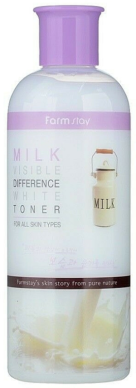 Mleczny tonik rozświetlający do twarzy - Farmstay Visible Difference White Toner Milk