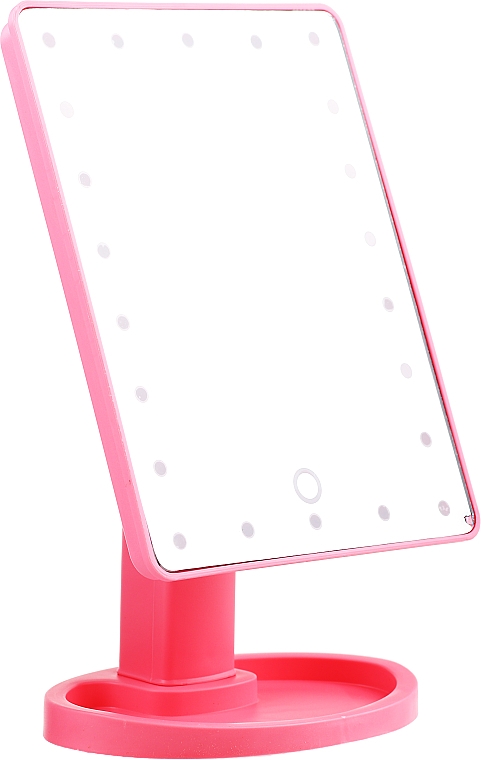 Duże lusterko do makijażu, różowe - Lewer — Zdjęcie N1