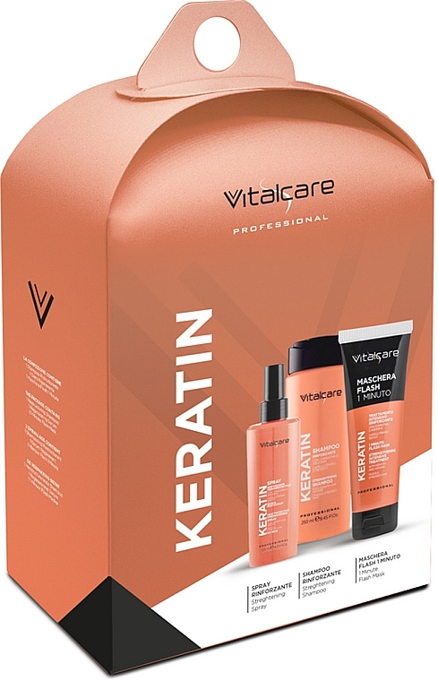 Zestaw - Vitalcare Professional Keratin (shm/250ml + h/mask/190ml + spray/125ml) — Zdjęcie N1