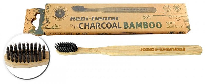 Szczoteczka do zębów M63, miękka, bambusowa - Mattes Rebi-Dental Charcoal Bamboo — Zdjęcie N1