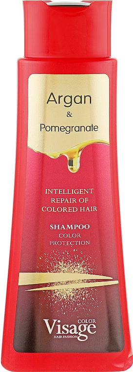 Szampon do włosów farbowanych z ceramidami, jagodami goji i olejem monoi - Visage Argan & Pomergranate Shampoo — Zdjęcie N3