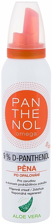 Kojący mus po opalaniu z aloesem i D-panthenol 9% - Omega Pharma Panthenol Omega 9% D-Panthenol After-Sun Mousse — Zdjęcie N1