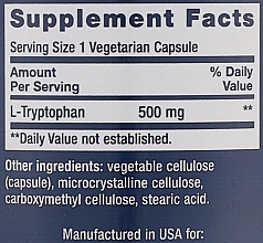 L-tryptofan w kapsułkach - Life Extension L-Tryptophan — Zdjęcie N3