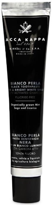 Pasta do zębów z węglem aktywnym - Acca Kappa Bianco Perla Black Toothpaste — Zdjęcie N1