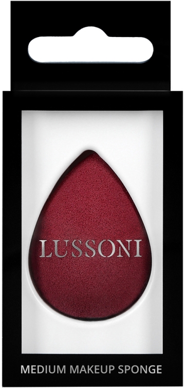 Gąbka do makijażu, bordowa - Lussoni Raindrop Medium Makeup Sponge — Zdjęcie N1