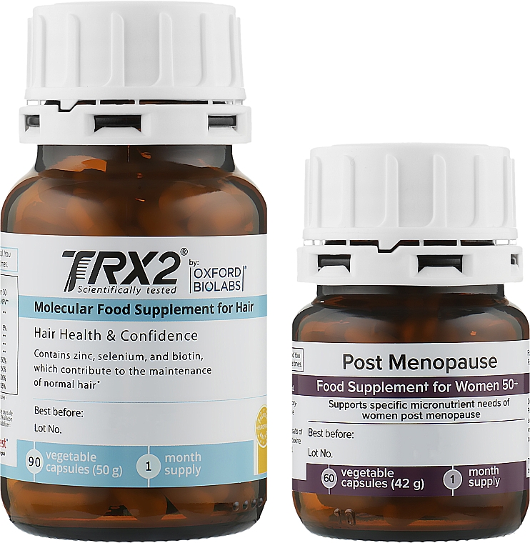 Zestaw suplementów diety - Oxford Biolabs TRX2 Post Menopause Hair Pack (ampl 90 pcs + ampl 60 pcs) — Zdjęcie N2