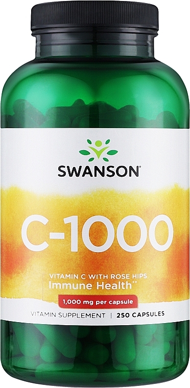 Suplement diety Witamina C z dzikiej róży, 1000 mg. - Swanson Vitamin C With Rose Hips Extract — Zdjęcie N3