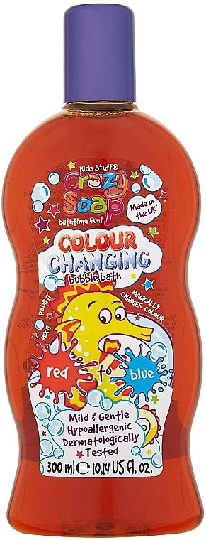 Pianka do kąpieli zmieniająca kolor na czerwono-niebieski - Kids Stuff Crazy Soap Colour Changing Bubble Bath — Zdjęcie N1