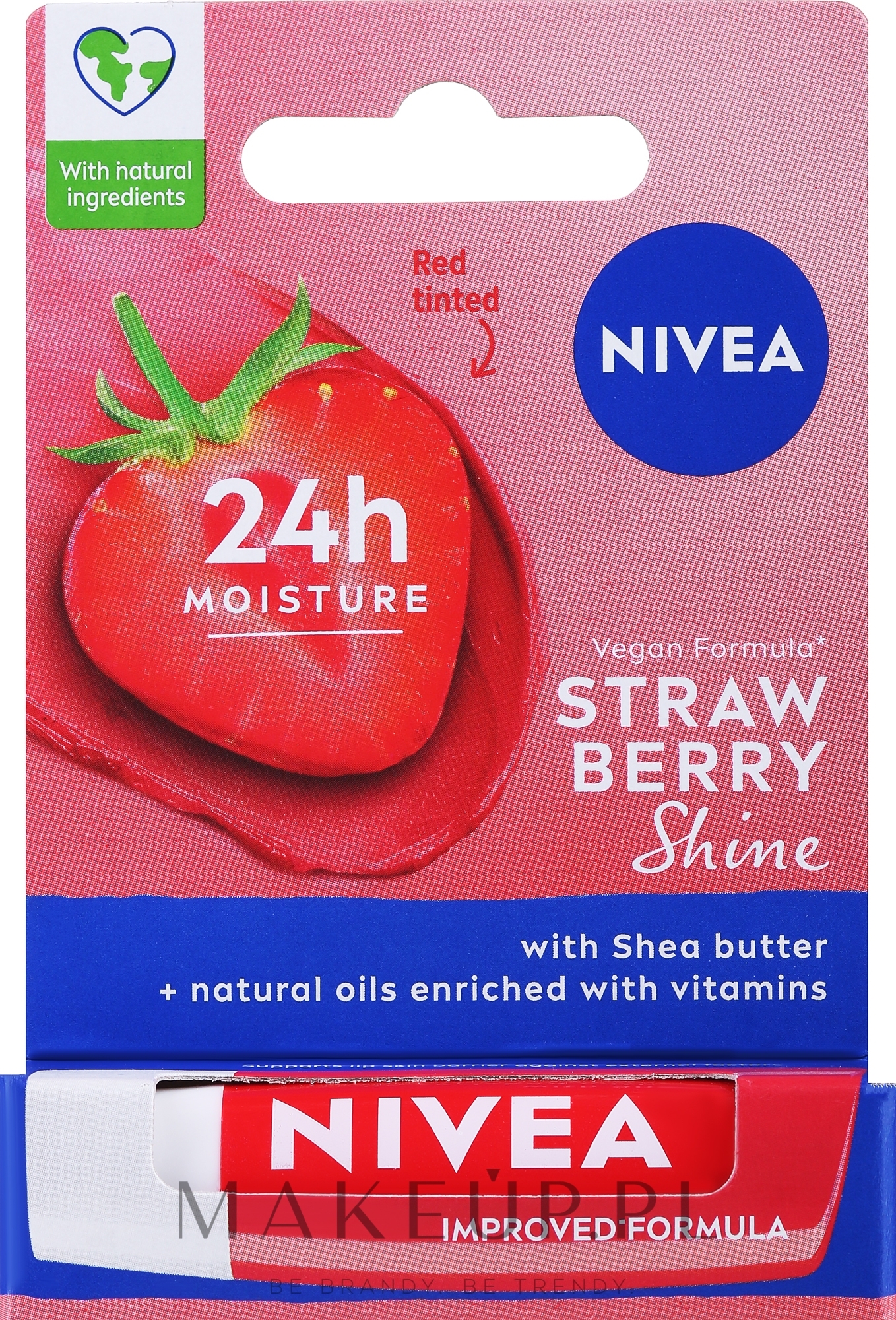 Pielęgnujaca pomadka do ust Strawberry Shine - NIVEA Strawberry Shine Lip Balm — Zdjęcie 4.8 g