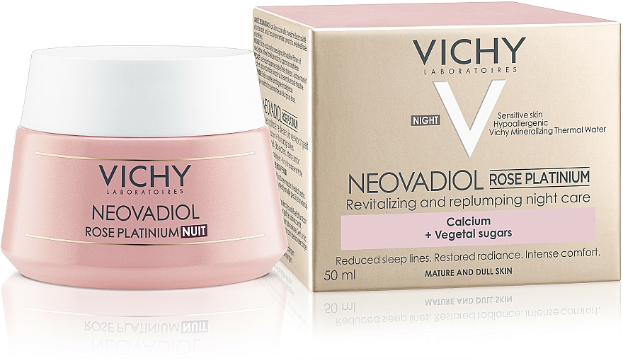 Rewitalizujący krem na noc dla skóry dojrzałej - Vichy Neovadiol Rose Platinum Night Cream — Zdjęcie N2