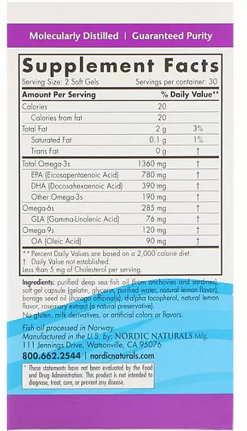 Kwas Omega-3 w żelowych kapsułkach - Nordic Naturals Complete Omega Xtra — Zdjęcie N3