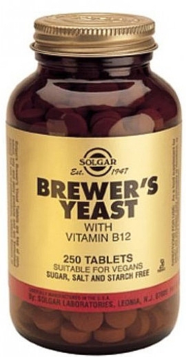 Suplement diety Drożdże piwne z witaminą B12 - Solgar Brewer's Yeast with Vitamin B12 — Zdjęcie N1