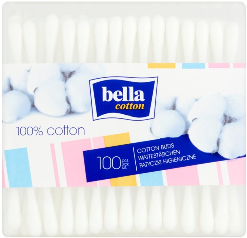Patyczki kosmetyczne, 100 szt., w pudełku - Bella Cotton — Zdjęcie N1