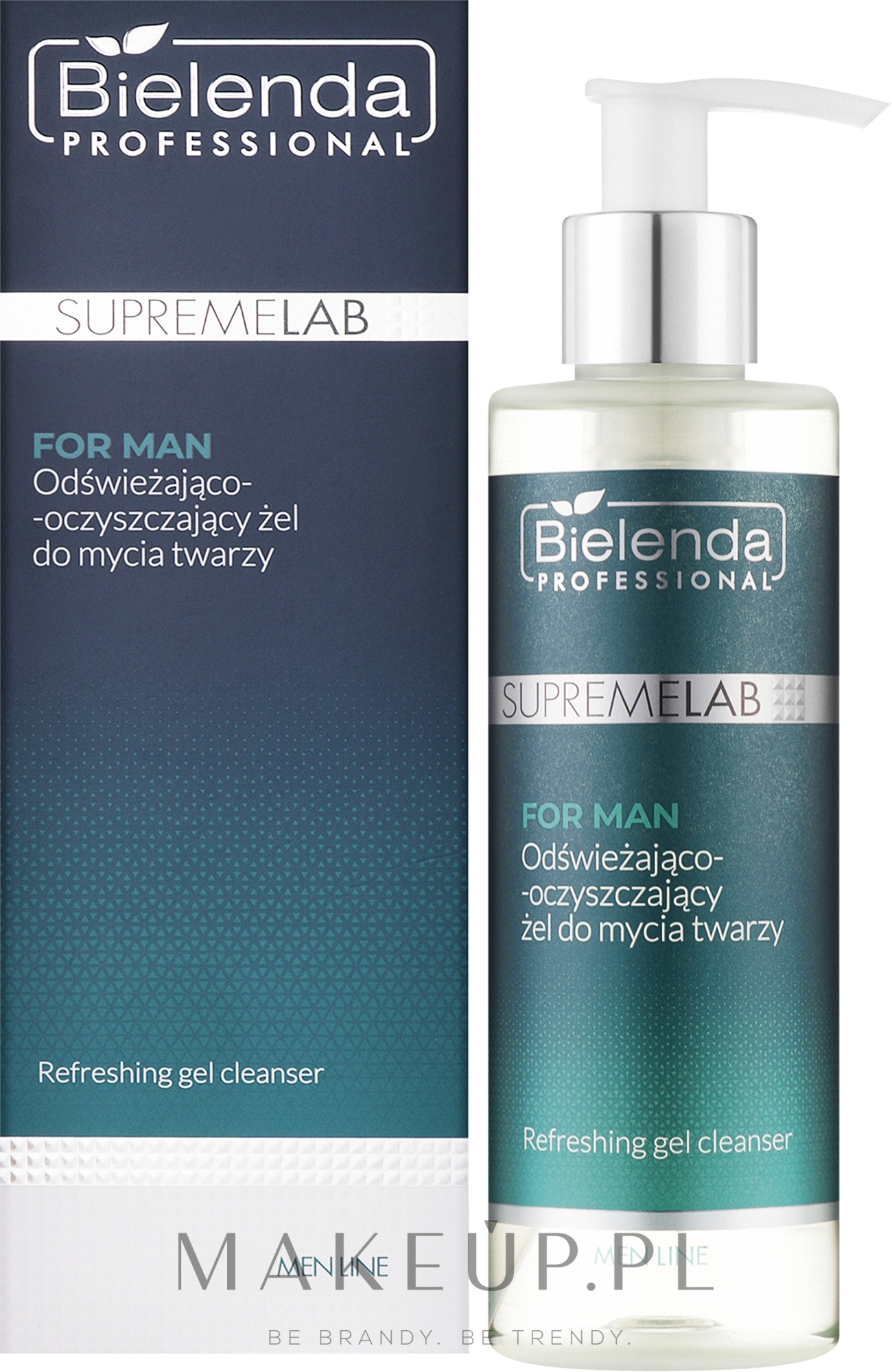 Odświeżająco-oczyszczający żel do mycia twarzy dla mężczyzn - Bielenda Professional SupremeLab For Men Refreshing Gel Cleanser  — Zdjęcie 200 ml