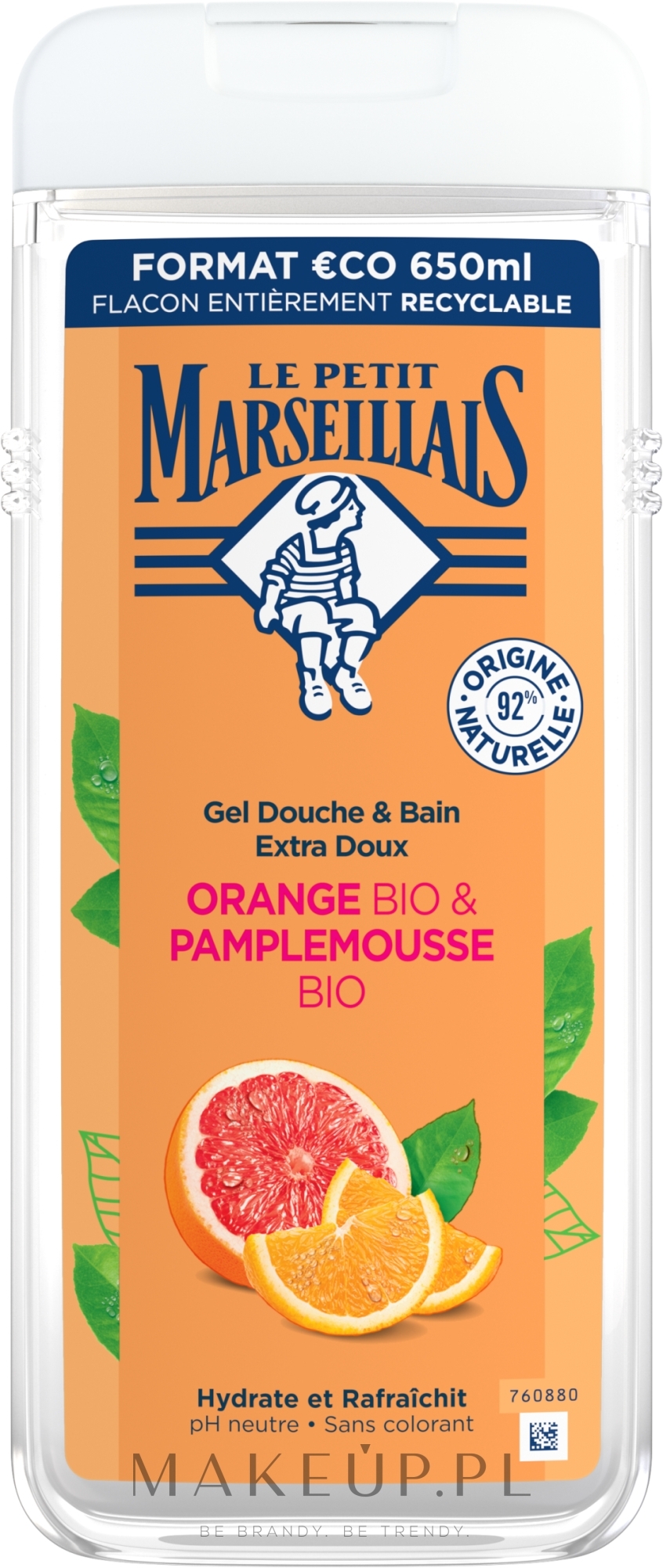Żel pod prysznic Pomarańcza i Grejpfrut - Le Petit Marseillais Orange Bio & Pamplemousse — Zdjęcie 650 ml