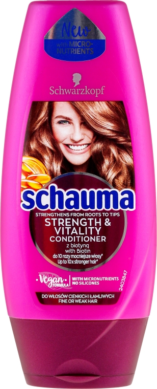 Odżywka do włosów cienkich i łamliwych - Schauma Strenght & Vitality  — Zdjęcie N1