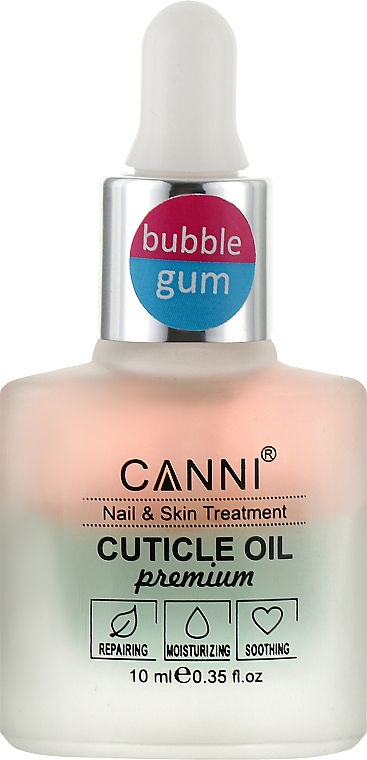 Dwufazowy olejek do skórek Guma Bubble - Canni Cuticle Oil Premium — Zdjęcie N1