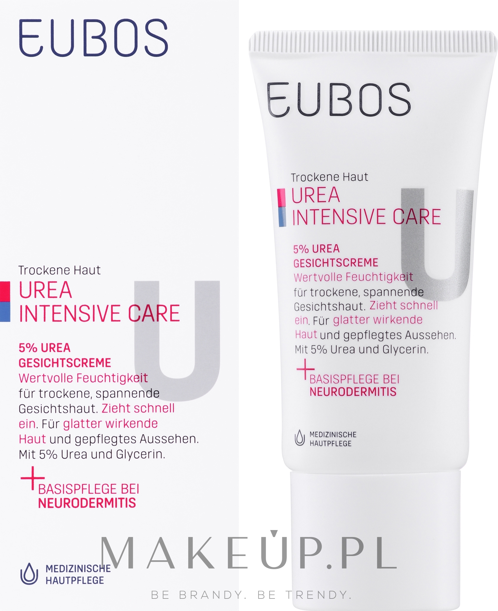 Nawilżający krem do twarzy z mocznikiem do cery suchej, alergicznej i atopowej - Eubos Med Dry Skin Urea 5% Face Cream — Zdjęcie 50 ml