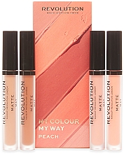 Kup Zestaw szminek - Makeup Revolution My Colour My Way Peach Lipstick Set (lipstick/4x3ml)