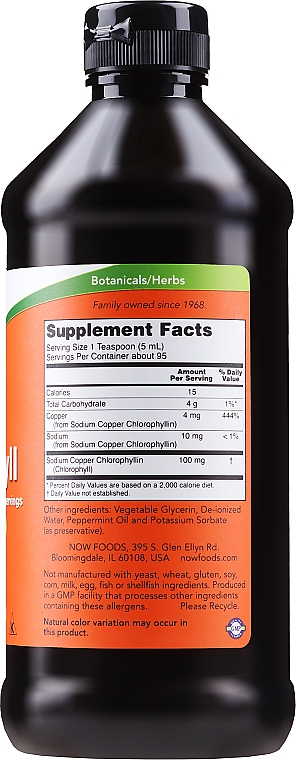 Koncentrat z chlorofilem - Now Foods Liquid Chlorophyll — Zdjęcie N2