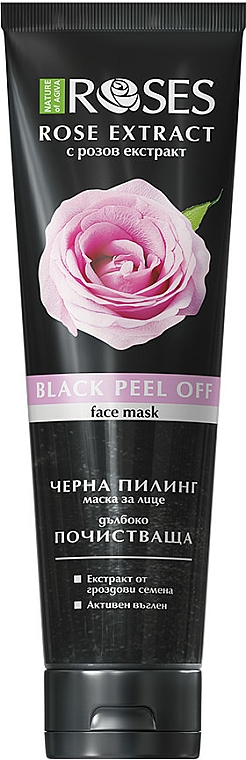 Czarna maska ​​peelingująca do twarzy - Nature of Agiva Roses Black Peel Off Face Mask