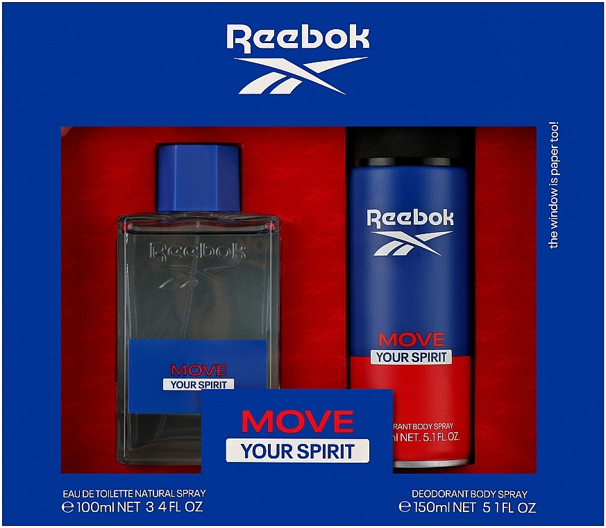 Reebok Move Your Spirit For Men - Zestaw (edt 100 ml + deo 150 ml) — Zdjęcie N1